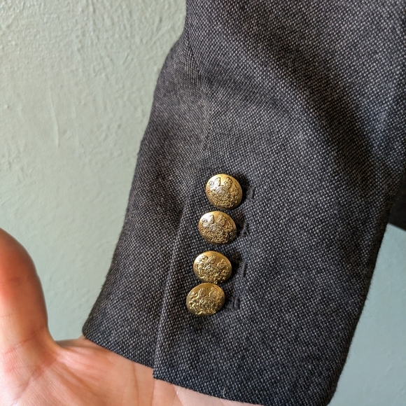 J. Crew Gray Blazer with Gold Buttons - Picture 4 of 7